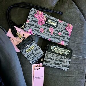 Juicy Couture zip around wallet, land yard set